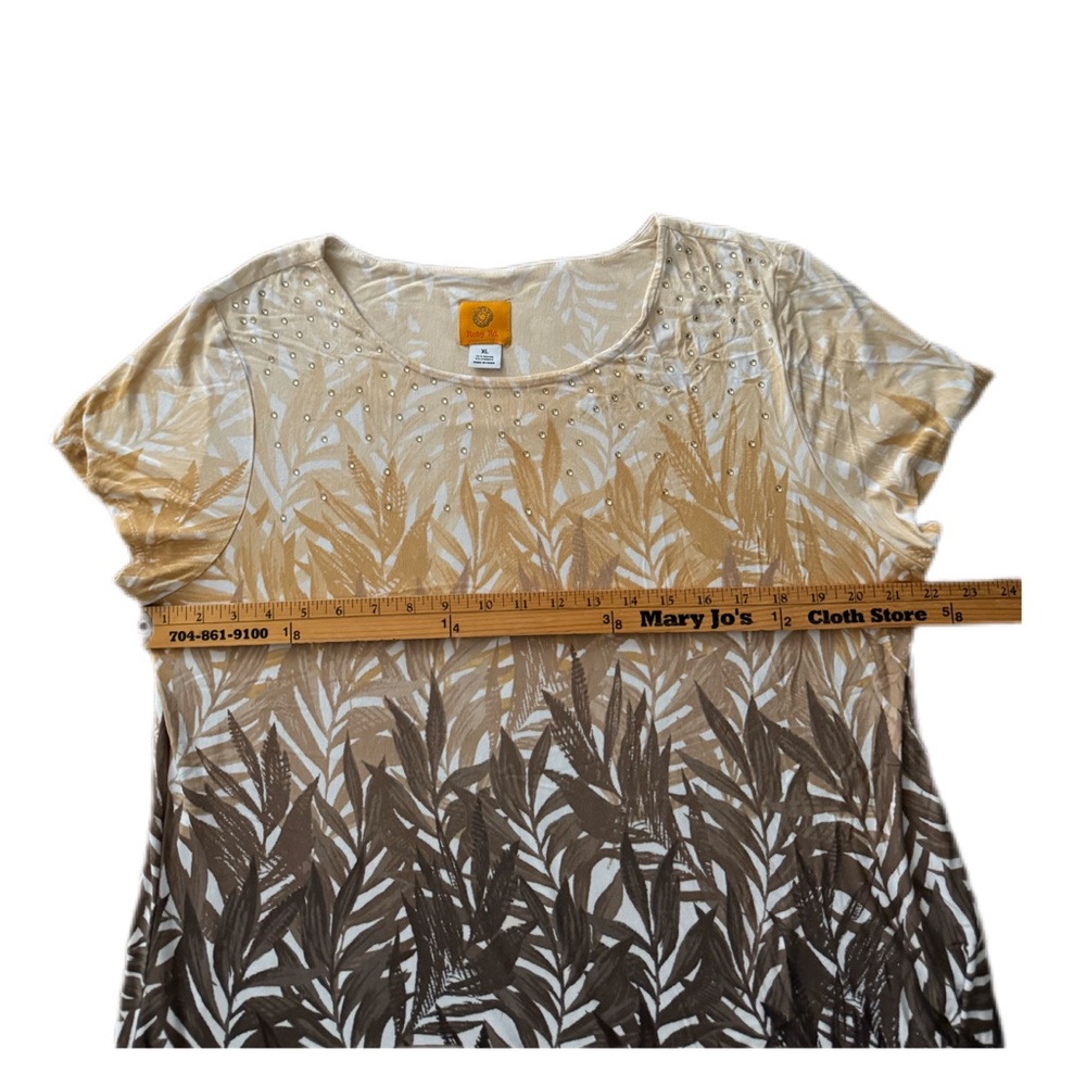 Ruby Rd Top Size Xl. Ombr Leaf Design Beading, Ha… - image 8